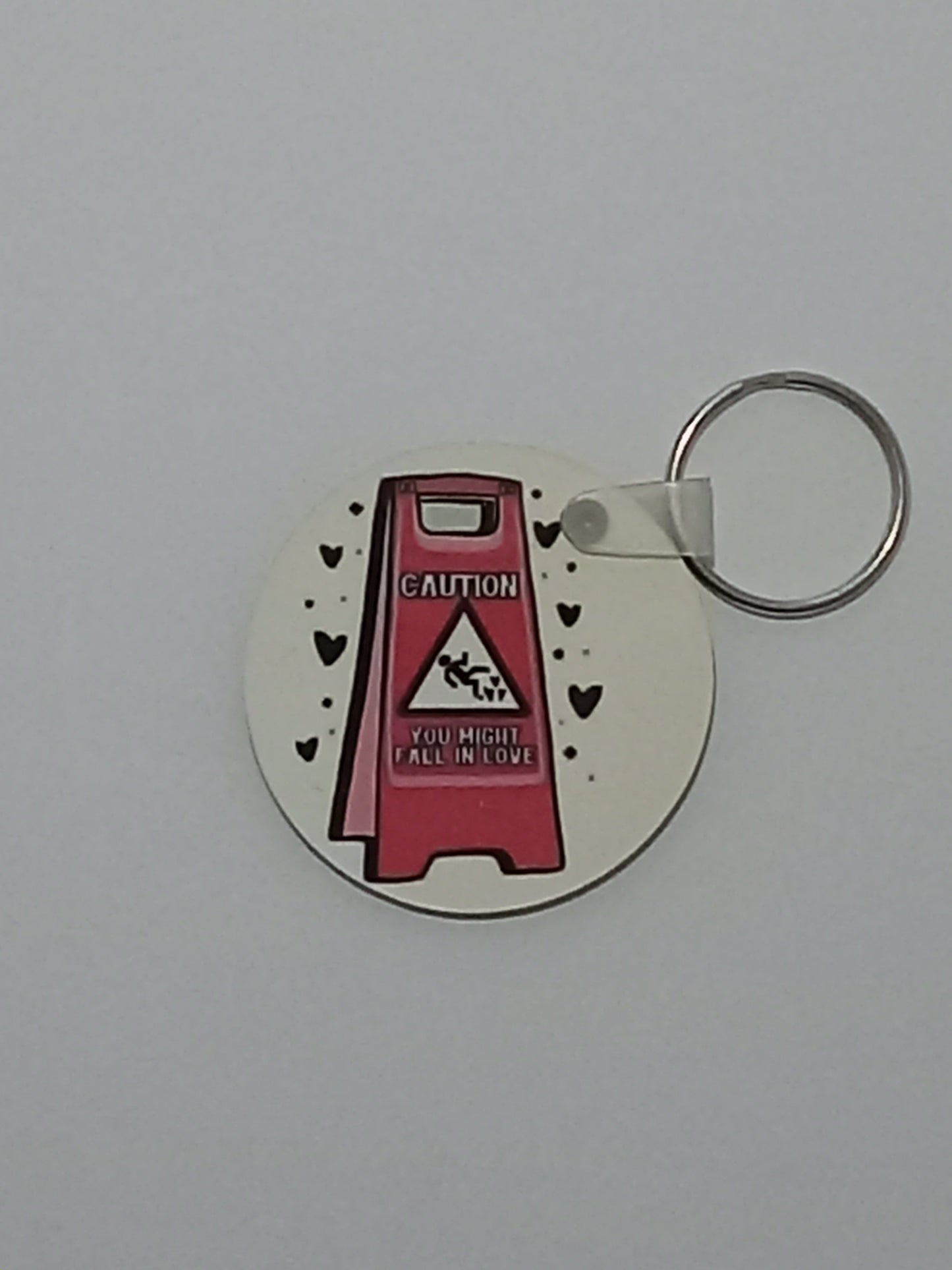 Caution Keychain