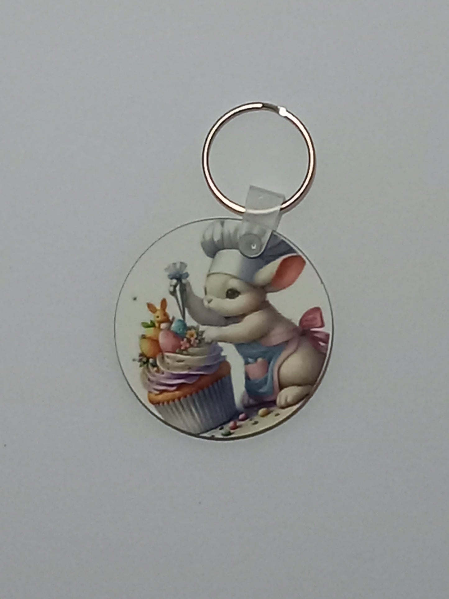 Easter Bunny Cupcake Keychain