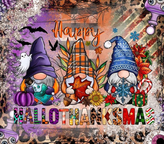 Happy HalloThanksMas Gnome Tumbler