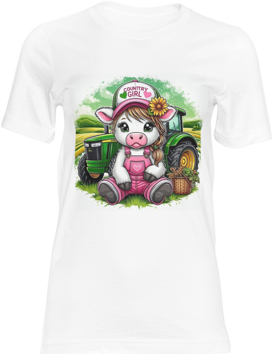 Pink Country Girl Cow Shirt