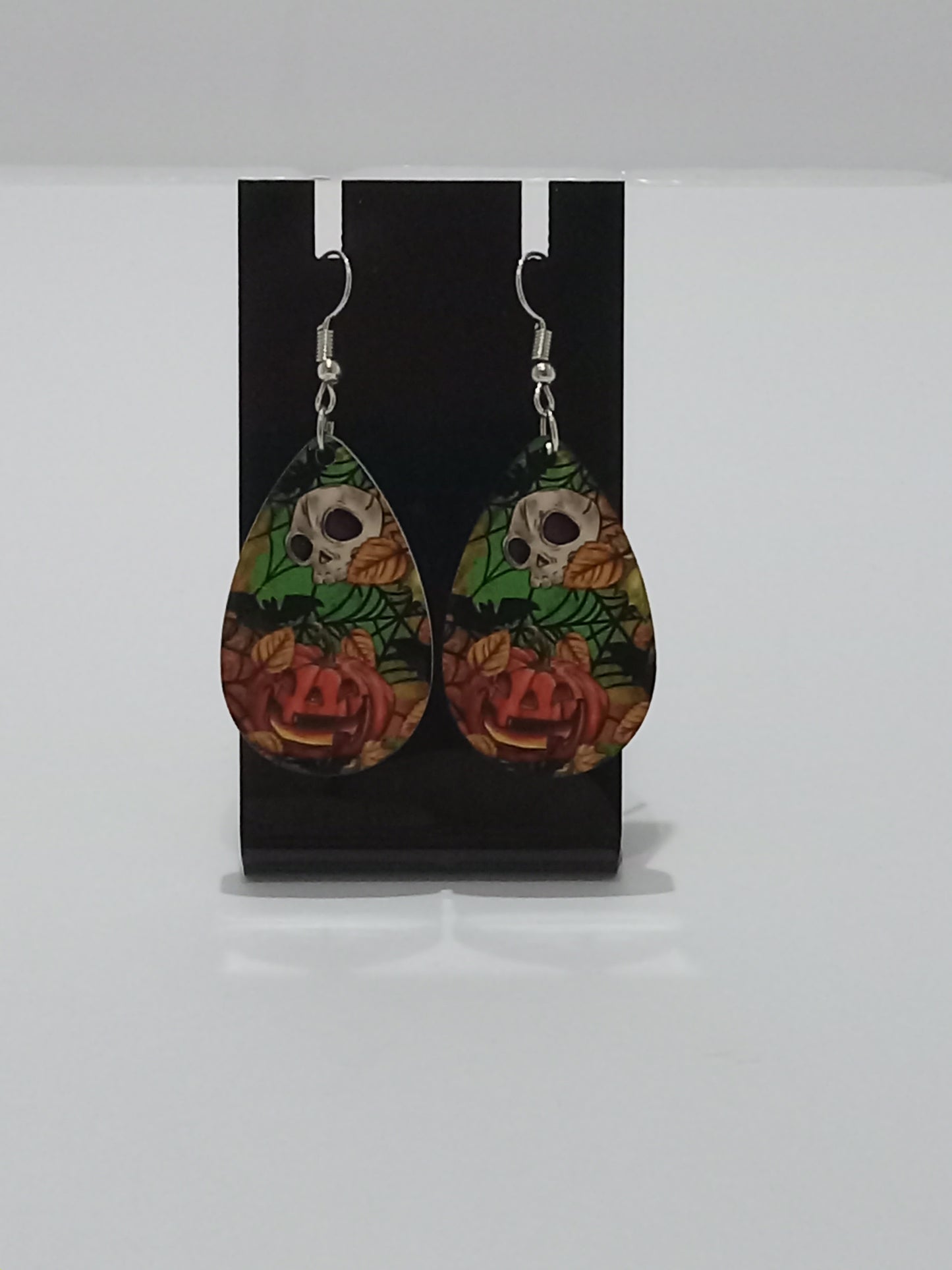 Pumpkin and Skull Earrings