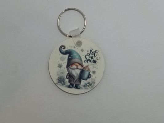 Snow Gnome Keychain