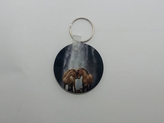 Touching Horses Keychain